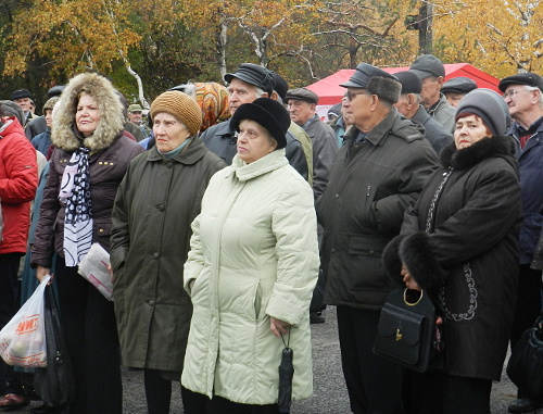 Волгоград, 4 ноября 2012 г. Участники митинга против роста тарифов ЖКХ. Фото Татьяны Филимоновой для "Кавказского узла"