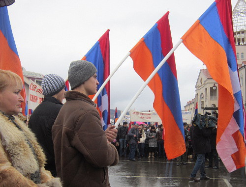 Нагорный Карабах, 13 февраля 2013 г. Митинг, посвященный  25-летию начала движения за независимость Нагорного Карабаха. Фото Алвард Григорян для "Кавказского узла"