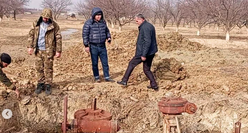 Ремонт водовода в Буйнакске. Скриншот сообщения https://www.instagram.com/p/CZb6YtFAAa8/