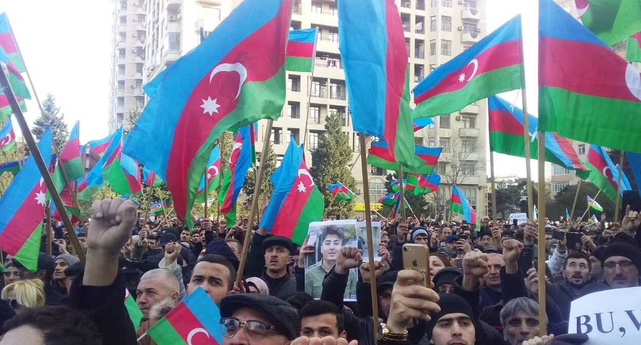 Митинг в Баку, январь 2019 г. Фото Мейдан ТВ. Митинг в Баку, январь 2019 г. Фото Мейдан ТВ.