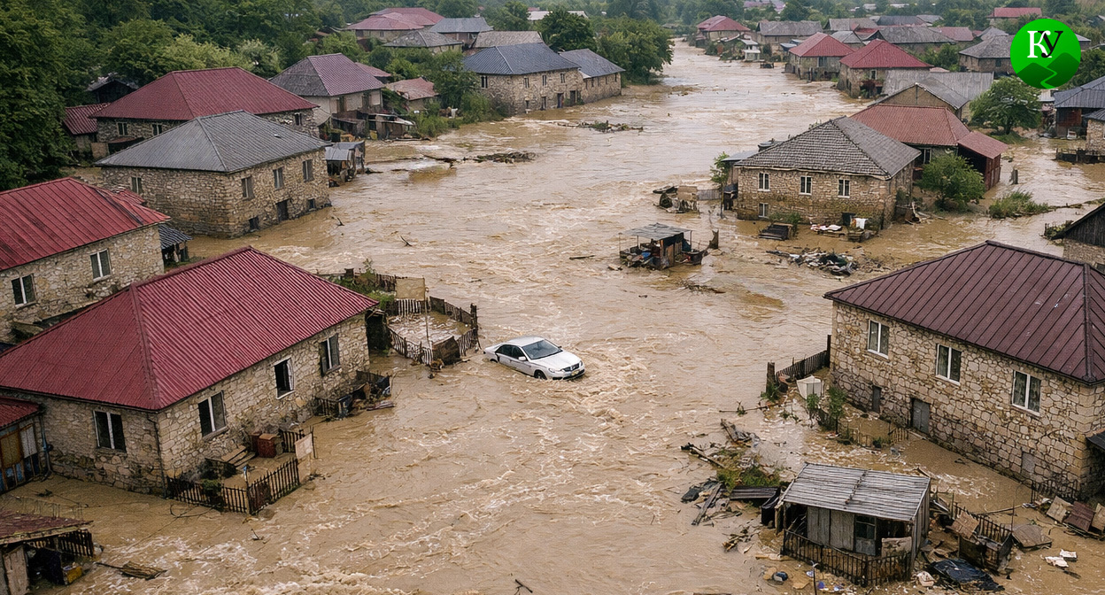 Потоп в селе. Иллюстрация создана «Кавказским узлом» с помощью ИИ в программе Copilot Потоп в селе. Иллюстрация создана «Кавказским узлом» с помощью ИИ в программе Copilot